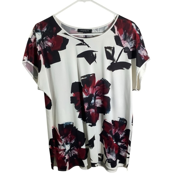 Lafayette 148 New York Tops - Lafayette Floral Print Women's Top Cap Sleeve